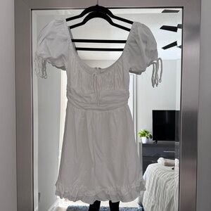 Hello Molly White Milkmaid Puff Sleeve Dress